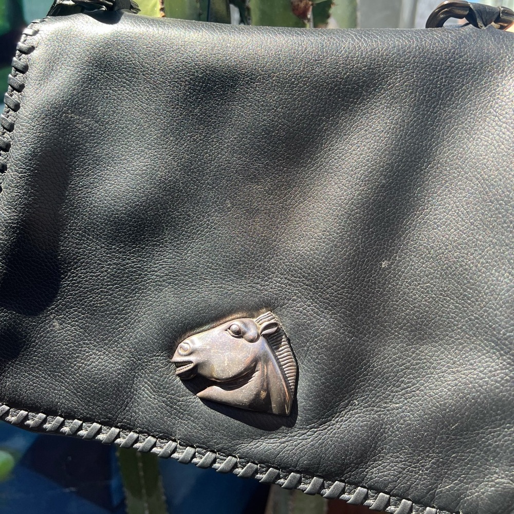 Barry Kieselstein Cord Rare Vintage Leather Bag with Sterling Silver Accents - Picture 4 of 13